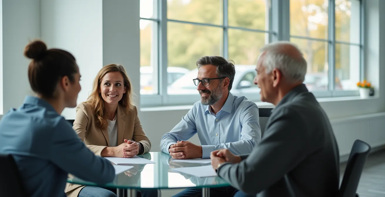 Trois personnes de profils différents en discussion avec un conseiller financier
